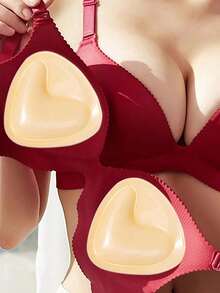 1/3对可水洗泳衣衬垫，运动文胸衬垫，加厚透气，可拆卸心形自粘文胸衬垫，加厚透气泡沫泳衣衬垫 - 杏色 - 查看 4