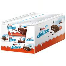 KINDER DELICE CAJA 20U KINDER NACIONAL  esponjoso bizcocho elaborado con una suave crema de leche y una fina y crujiente cobertura al cacao SABOR GARANTIZADO - CAJA 20U - Ver 1