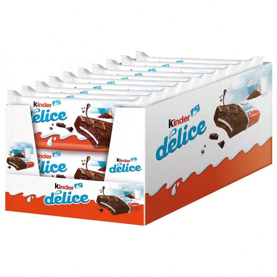 KINDER DELICE CAJA 20U KINDER NACIONAL  esponjoso bizcocho elaborado con una suave crema de leche y una fina y crujiente cobertura al cacao SABOR GARANTIZADO - CAJA 20U - Ver 1