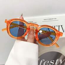 New Round Small-Frame Fashion Glasses, Classic And Versatile, In Candy Colors, Suitable For Both Women And Men, Perfect For Daily Wear And Party Accessories - Màu vàng - Xem 4