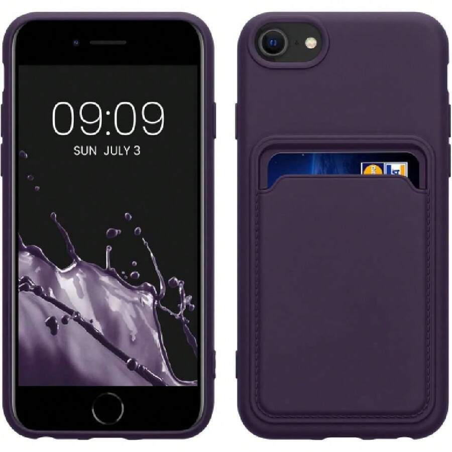 Wallet Case Compatible With Apple SE (2022/2020) / 8/7 Case With Card Holder - Protective Wallet Case With Card Slots - Baltic Blue, 43355378 - 軍綠色 - 查看 1