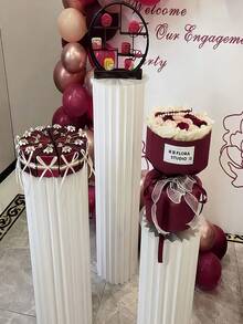 Elegant Foldable Wedding Column Decor, Paper Roman Column Decor, Suitable For Bride's Aisle And Birthday Party, Round Shape - L - View 7