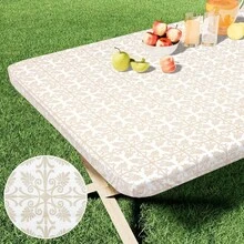 1 chiếc khăn trải bàn hình chữ nhật phong cách Baroque cổ điển, chống thấm nước và chống bám bẩn, thích hợp cho bàn gấp, dã ngoại, cắm trại và sử dụng ngoài trời. - B - Xem 13