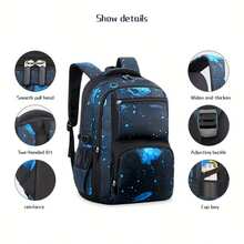 3pcs/Set (Backpack, Pencil Case, Handbag) Boys' School Bag, Durable Starry Sky Backpack, Large Capacity Fashion Bag Suitable For School, Commuting And Travel - Sets - View 4