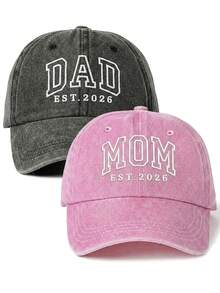 BONNY BOOM 1/2pcs Couple Set, Dad & Mom Hats, Funny Parents Baseball Caps, Fashionable Unisex Design Suitable For Travel And Outdoor Activities - Baseball Cap - View 4