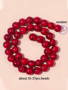 1 Strand Natural Stone Red Turquoises Gemstone Round Loose Beads Crystal Energy Stone Healing Power For Jewelry Making Diy Bracelet Ornaments 4 6 8 10mm - Red - View 8