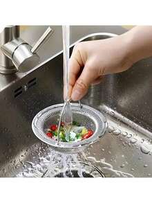 1/2 piezas Colador de acero inoxidable para fregadero de cocina, atrapador de desechos y cabello, mantiene el lavabo y la bañera sin obstrucciones - Ver 10