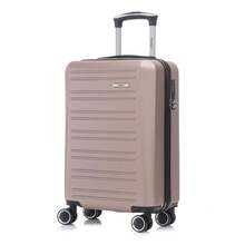 YONSLY Hard Shell Suitcase 20/24/28 Inches With 4 Wheels 360° Combination Lock Double Zippers Soft Rubber Handle Mesh Pocket Lightweight For Vacation - 玫瑰金 - 查看 10
