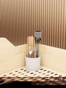 Escurridor de cocina con tapa, caja de almacenamiento para platos, cuencos y cubiertos, organizador de vajilla para el hogar - Multicolor - Ver 6