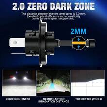 TOAUTO 2 bóng đèn pha LED H4 90W 30000LM, quạt tản nhiệt không dây, bộ giải mã CANBUS H4, đèn LED mini cho ô tô, đèn sương mù. - A - Xem 4
