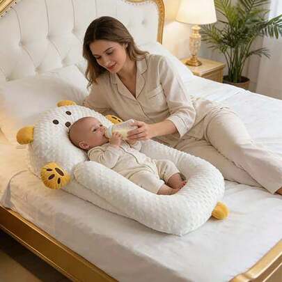 Baby 2pcs Anti Vomiting Diagonal Pillow Set, Made Of A-Level Fabric, Designed To Prevent Milk Overflow And Vomiting, Specifically Designed For Lying Down Feeding Newborns, And Is Also A Multifunctional Pillow For Babies