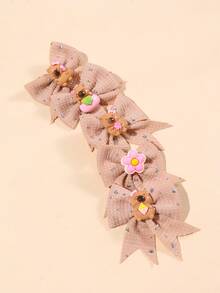 10pcs/Pack Cute Cartoon Bowknot Hair Clips, Shiny Hair Accessories For Girls - Multicolor - View 2