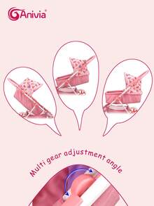 Cochecito de muñeca plegable de la marca Anivia de 18 pulgadas, reversible de frente y atrás, convertible entre cochecito y coche de paseo, con ruedas silenciosas y asa cómoda, adecuado como regalo de vacaciones o cumpleaños para niños - Rosa - Ver 5
