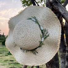 French Daisy Large Brim Breathable Straw Hat, Women Summer Beach Vacation Woven Sun Hat - A - View 3