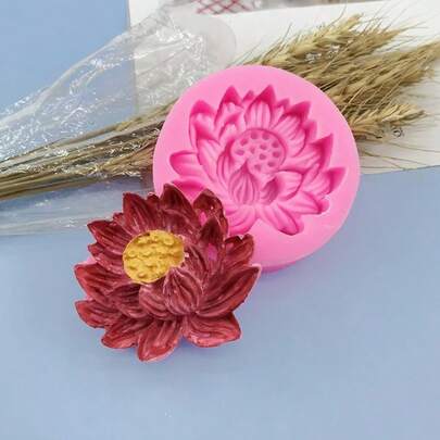 1pc Lotus Fragrance Plaster Silicone Mold, Handmade DIY Aroma Stone Decor Mold, Multiple Patterns, Non-Stick & Easy Demold