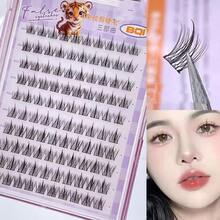 Single Cluster Glue-Free False Eyelashes, Natural Look, Delicate Criss-Cross, Soft & Lightweight - View 11