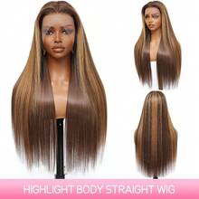 PQL Brazilian Bob Straight Human Blended Hair Wigs 180% Density 13x6 13x4 HD Lace Front Wigs For Women 13x6 13x4 Lace Frontal Wigs Glueless Human Blended Hair Wig Closure Wigs Pre Plucked Tiny Knots Natural Hairline With Baby Hair 16-34 Inches - SP4/27 - View 3