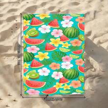 1 buc Prosop de plajă de vară cu model floral și pepene verde, Pătură de plajă extra mare din microfibră super moale, Prosop de baie foarte absorbant, Potrivit pentru călătorii, piscină, scufundări, surfing, yoga, camping, Disponibil în mai multe dimensiuni, Accesorii de plajă - C - Vizualizare 5