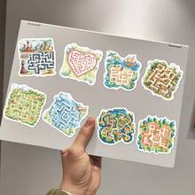 50pcs Maze Game Stickers For Notebook, Scrapbook, Planner, Luggage, Phone Case, Tablet, Skateboard, Guitar, Holiday Decoration, Self-Adhesive Sealing Stickers Scrapbook Supplies Stationery Funny Stickers Kindle - Maze Game - View 3