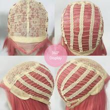 14Inches Short Straight Pink Sakura Wig Cosplay Synthetic Anime Halloween Party Heat Resistant Hair Wig - Pink - View 5