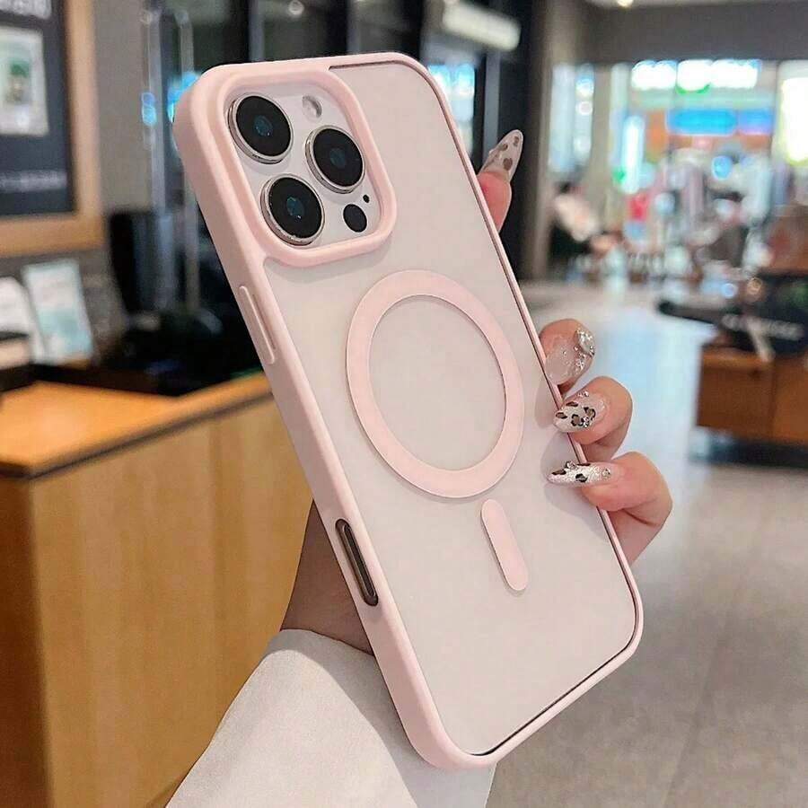 Transparent Magnetic Phone,Lightweight Compatible With 17 Pro, 16, 15, 14, 13, 12, 11 Pro Plus,, 8, SE, 16e, 7P, X, XR, Xs, Shock-Proof Protective Cover, Compatible With S25 Ultra, S24 Ultra, S23 FE, S22+ - 粉色 - 查看 1