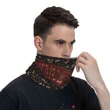 Polyester Scarf Featuring Ancient Egyptian Hieroglyphs, Suitable For Neck And Face Covering - Multicolor - View 6