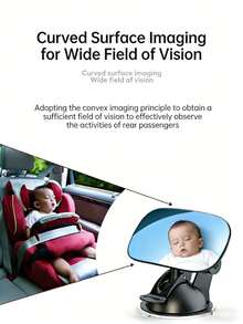 1-Piece Clamp/Suction Cup Universal Car-Mounted Auxiliary Baby Observation Mirror, Child Safety Rearview Mirror For Car Travel, Baby In-Car Rearview Mirror - Multicolor - View 2