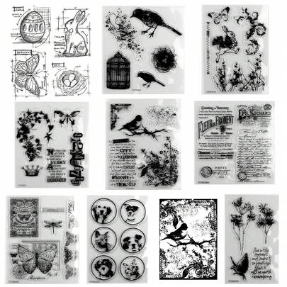Easter Blueprint Spring Sprung Rabbit Clear Stamp Tattered Sparrow Rubber Stamps Transparent Stamps For DIY Scrapbooking Photo Album Card Gifts
