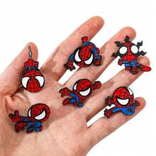 6 piezas de broches de metal esmaltado con temática de películas de acción, accesorios decorativos para ropa y bolsos - Araña - Ver 5