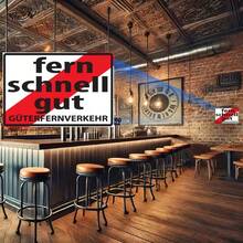 1pc Vintage Metal Sign "Fern Schnell Gut" Freight And Delivery Themed, Suitable For Wall Decor In Bars, Pubs, Cafes Or As Collector's Gift - Multicolor - View 2