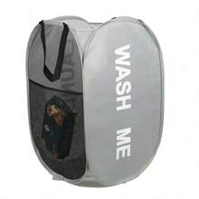 Cesto de ropa portátil de malla con apertura amplia, transpirable y plegable, cesta de lavandería ahorradora de espacio para dormitorio, viaje y baño - Multicolor - Ver 8