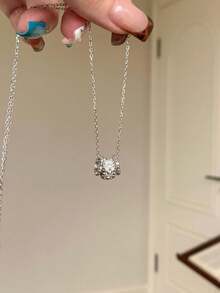 1pc Stainless Steel Trending Kaleidoscope Pendant Necklace, Minimalist Elegant Luxury Choker Necklace For Women - Kaleidoscope Necklace - View 1