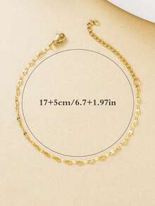 1pc Stainless Steel 18k Gold Plating Bracelet Dainty Thin Chain Elegant Glitter Chain Bracelet Waterproof Jewelry For Women Gifts - Bracelet - View 6