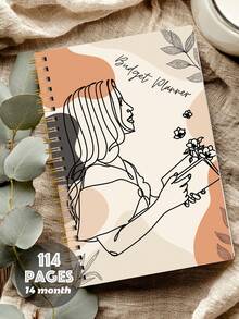 Trees Quick Budget Planner Notebook With Stickers, 116 Pages, A5 Portable Monthly Bill Payment Checklists With Spending Chart & Transparent Pockets, For Home School Office Supplies, Gifts For Friends - Cartoon Version - View 6