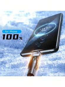 120W Super Fast Charging USB A To Type-C Cable With LED Digital Display, Matte Surface, 6A High Current, Compatible With POCO, Birthday, Valentine's Day, Mother's Day Gift - Multicolor - View 6