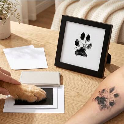 PETSIN Pet Paw Print Kit With 1 Ink Pad & 2 Imprint Cards, Halloween, Thanksgiving & Christmas Gifts, Meaningful Record Of Pets Growth, Lifelong Memories