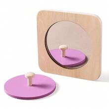 Sensory Shape Recognition Toy, Realistic Mirror Base Easy Grip Wooden Handle, Early Childhood Geometric Learning Educational Toy, Shape Sorting Matching Puzzle, Halloween Christmas Birthday Gift - Multicolor - View 13