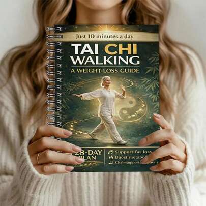 1 Book Tai Chi Walking Advanced Edition: 28-Day Plan | 10 Minutes Daily Practice, Progressive Illustrated Movements Help Improve Balance And Overcome Fear Of Falling | Spiral Bound, Paperback