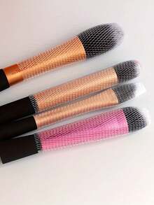 20/50个装可重复使用化妆刷收纳套，弹性网状保护套 - 定型并防止毛躁，透明塑料网状化妆刷保护套 - 防止刷毛脱落并使刷毛变直 - 白色 - 查看 5