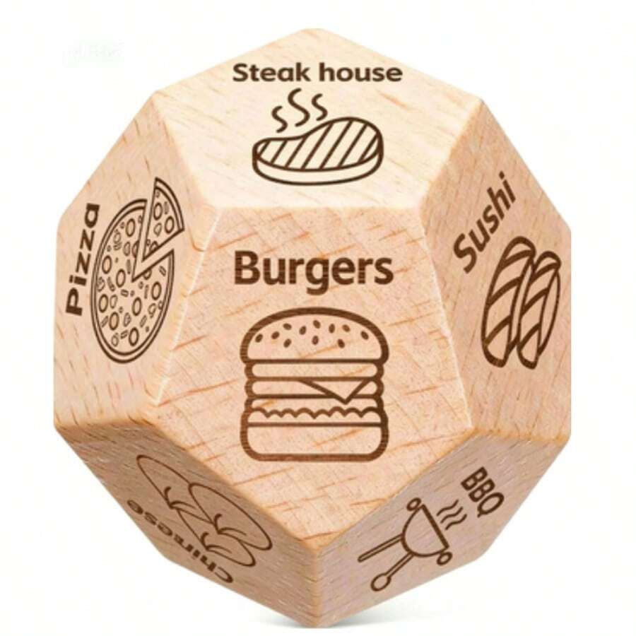 2026新款 1颗12面多面空白激光雕刻骰子，酒吧饮酒游戏骰子，可重复使用，生日、复活节、节日的理想礼物 - 彩色 - 查看 1