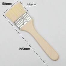 Soft Bristle Paint Brush, Wool Brush For Industrial Latex Paint, Barbecue Cleaning Tool, Non-Shedding Small Brush - Wood Color - View 2