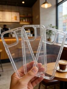 3pcs Transparent Shock-Proof TPU Phone Cases Suitable For IPhone 16 Pro Max, 11/12/13/14 Plus, XR/7/8 Plus, 15 Pro Max/17/17 Air/17 Pro Max, Anti-Fall Protective Cover - Clear - View 5