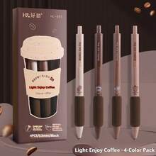 4支/套可伸缩圆珠笔，黑色碳素墨水笔，学生书写笔，适合考试，返校文具用品 - 按下海綿筆 - 查看 6