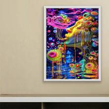 1pc 2D DIY Diamond Painting, Dreamlike Abstract Figure Diamond Art, Colorful Fluid Art Full Drill DIY Decorative Painting, Suitable For Living Room/Bedroom, Handmade Diamond Painting Wall Art, Perfect For Holiday Gifts - View 2