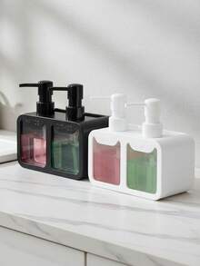 1个双头按压瓶，可重复灌装，适用于洗手液、洗发水、沐浴露、润肤露、洗衣液、洗洁精 - 多色 - 查看 12