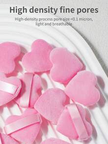 10/20/30/60pcs Packaging Mini Water Drop Shaped Cotton Powder Puffs, Made Of Ultra-Soft Velvet Material, Designed Specifically For Shaping Eyes And Eye Corners, Suitable For All Skin Types - Baby Pink - View 5
