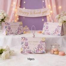 10个/包 婚礼派对礼品糖果盒，高端新款纸盒，纪念礼品盒，适用于各种节日和周年纪念日，手提纸盒 - 查看 20