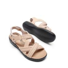 Women Flats Sandals Comfortable Open Toe Walking Sandals With Multiple Adjustable Straps Summer Casual Dress Comfortable Shoes - 杏色 - 查看 7