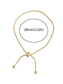 1 chiếc vòng tay dây xích xương rắn tối giản thời trang, có thể điều chỉnh, phù hợp cho cả trang phục thường ngày và dự tiệc dành cho nữ. - vàng - Xem 4