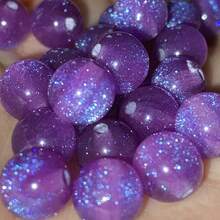 50颗8/10毫米鲜艳彩色珠子 - 合成树脂圆珠，带有星空般闪亮效果，适合制作珠宝、手链、项链 - 母亲节DIY手工材料，珠宝制作珠子 - 彩色 - 查看 8